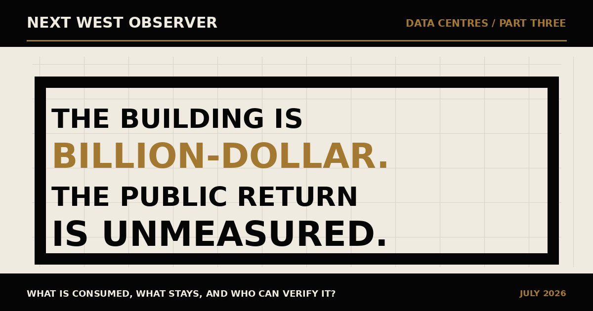The Building Is Billion-Dollar. The Public Return Is Unmeasured — Next West Observer